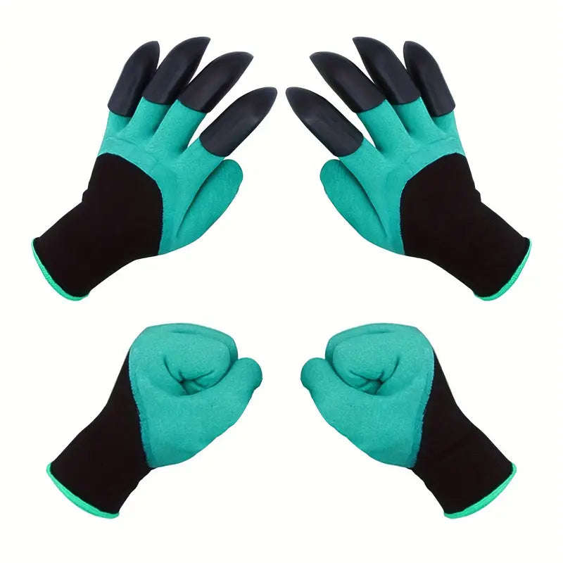 1 Pair Waterproof Gardening Gloves with Claws for Digging &amp; Planting
