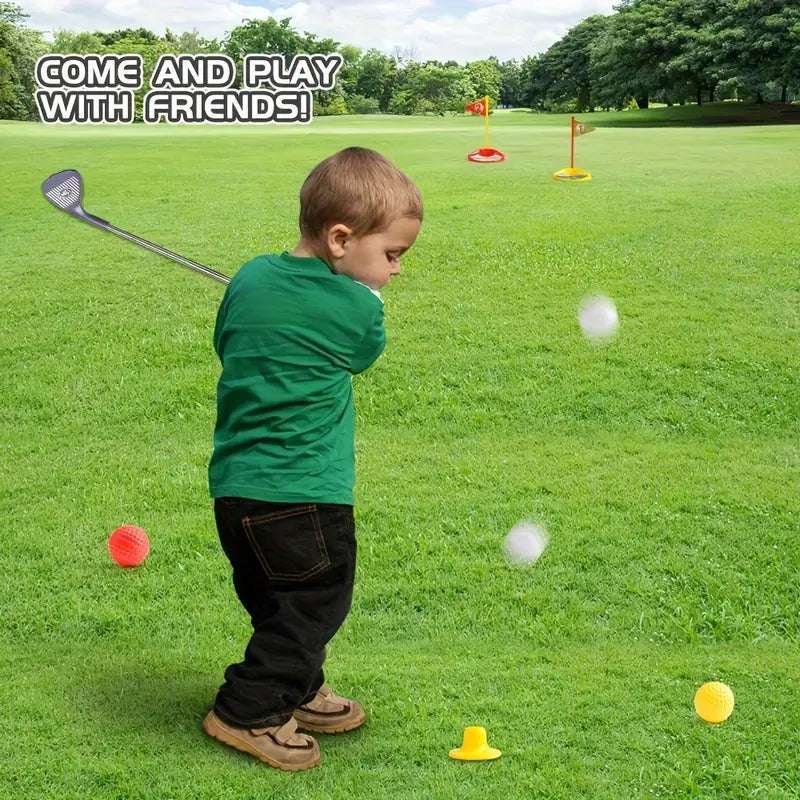 Children's Adjustable Club Toy Golf Set with 3 Telescopic Clubs