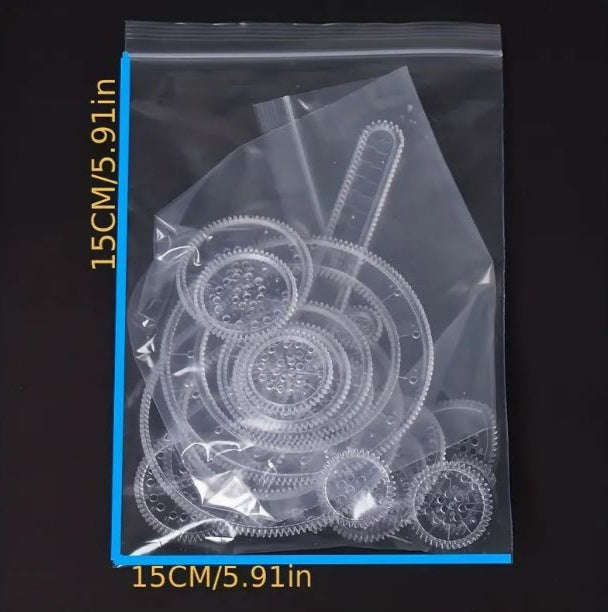 22pcs Magic Spiral Drawing Set - Transparent Template for Unique Patterns