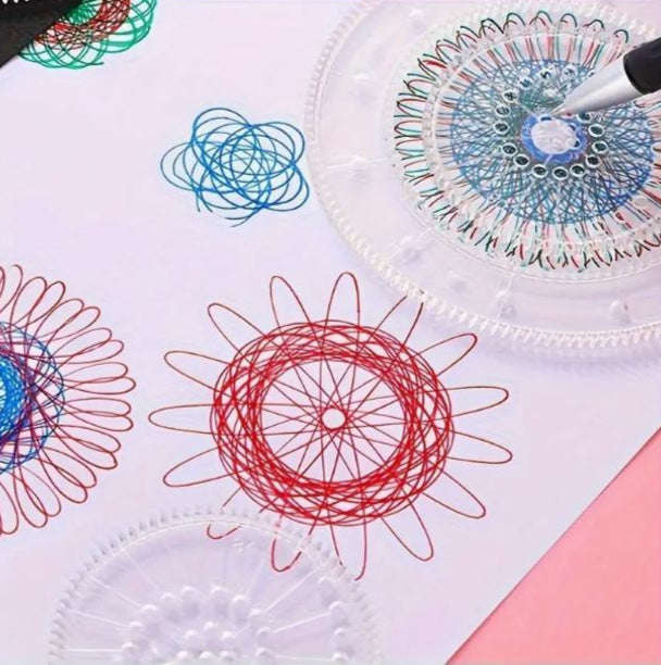 22pcs Magic Spiral Drawing Set - Transparent Template for Unique Patterns