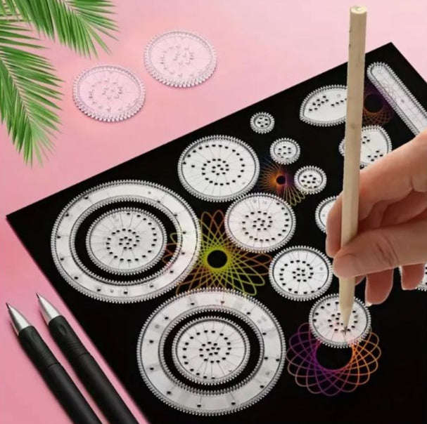 22pcs Magic Spiral Drawing Set - Transparent Template for Unique Patterns