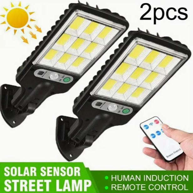 2Pc Solar Remote Controlled Motion Detection LED Floodlights