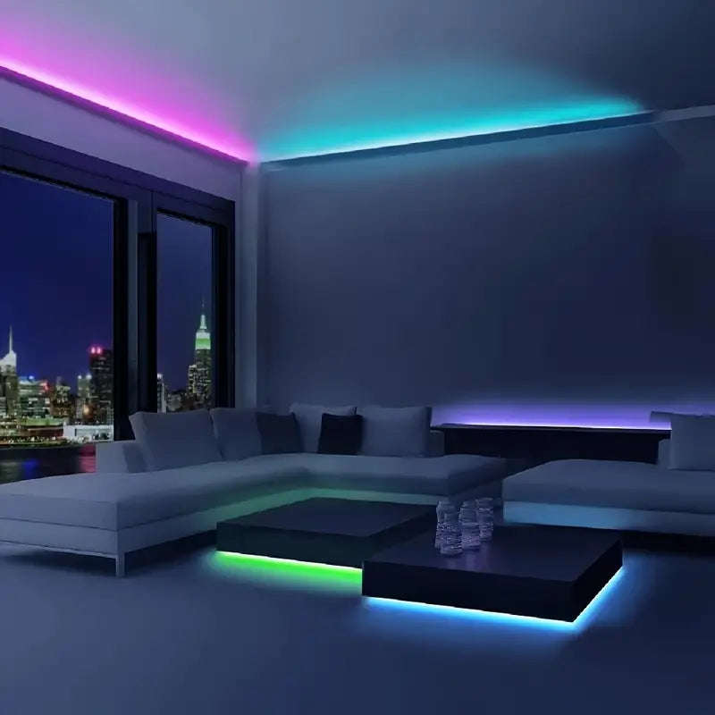 20meter 5V Vibrant RGB3535 LED Strip Light with USB Plug & Easy-Control Three-Key Remote
