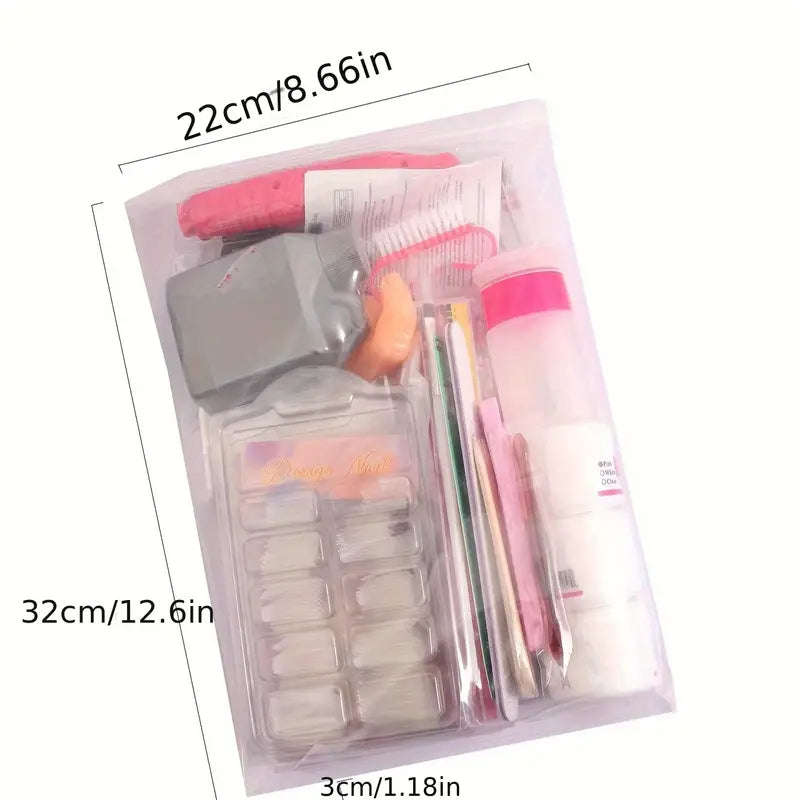 Acrylic Nail Kit For Beginners With Glitter Acrylic Powders