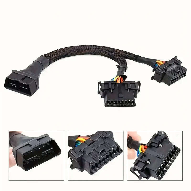 16-Pin OBD II Splitter Extension Cable