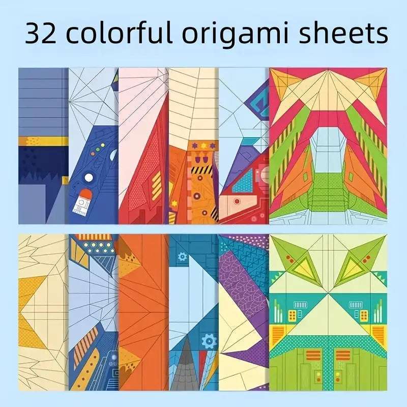 16 Styles 32 Sheets of Colorful Paper Origami Paper Airplanes