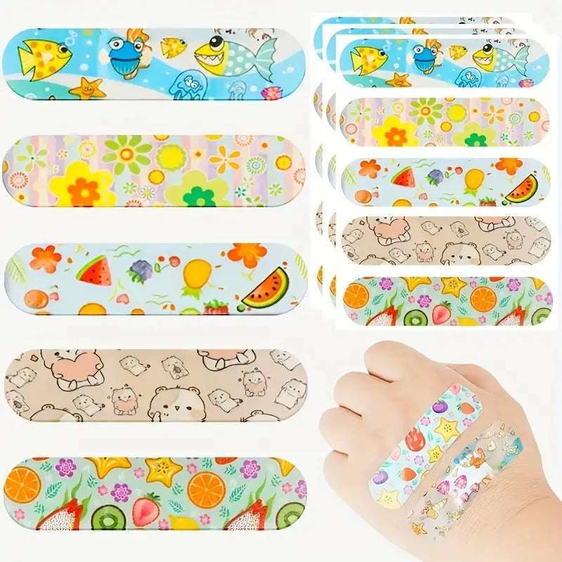 100pc Cute Pattern Waterproof Breathable Hemostatic Wound Plasters