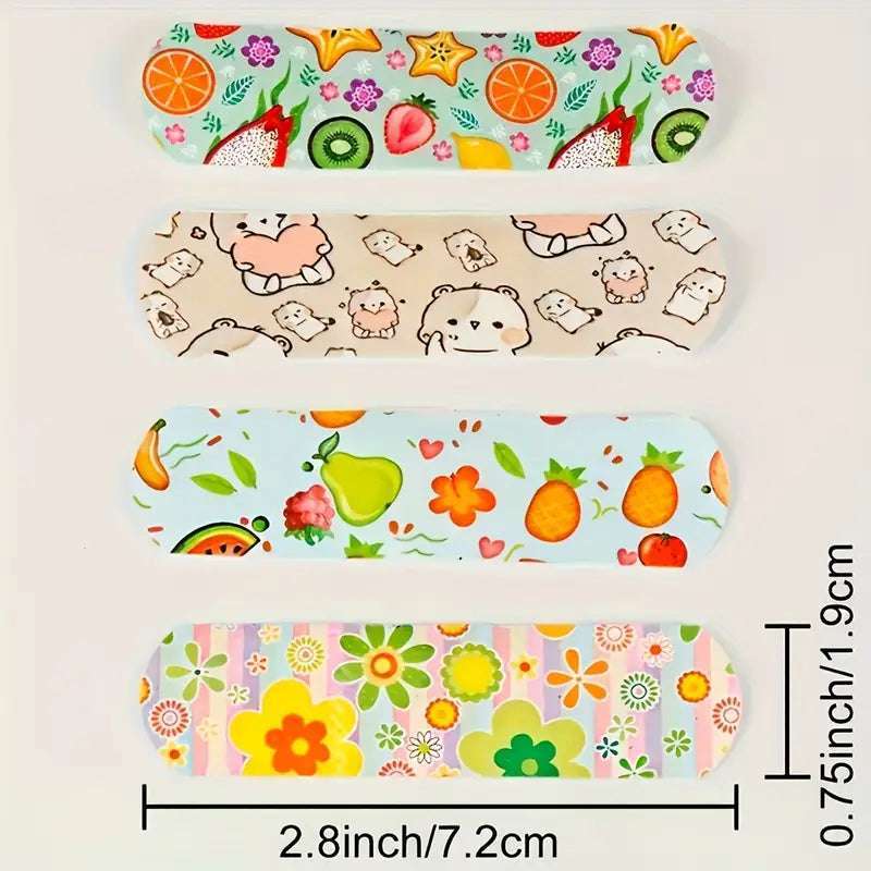 100pc Cute Pattern Waterproof Breathable Hemostatic Wound Plasters
