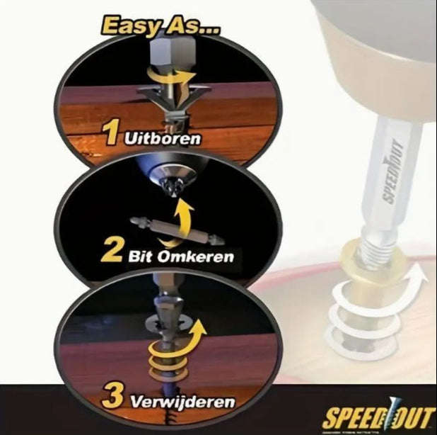 4pcs Steel Damaged Screw Extractor Drill Bit Remover Set