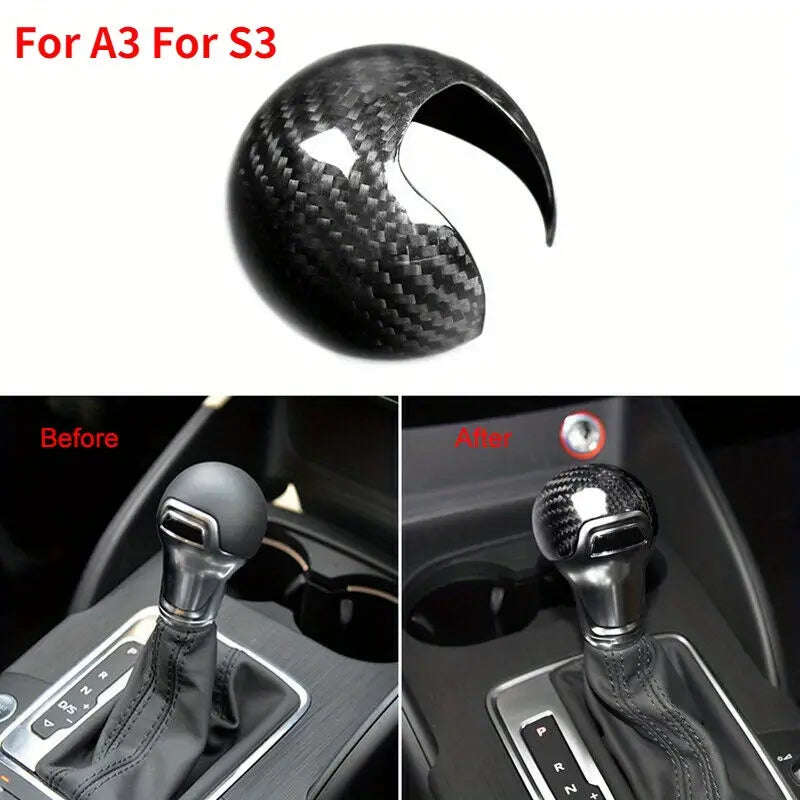 ABS Carbon Fiber look Gear Shift Knob Trim Cover For Audi A3 and S3