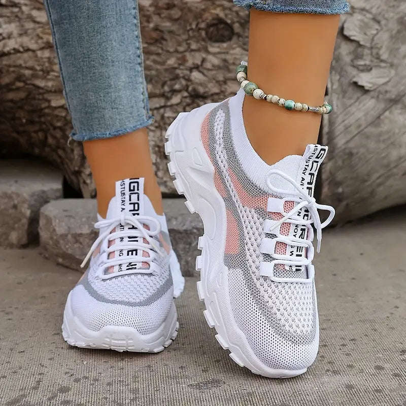 Trendy Colorblock Ladies Sneakers  Breathable & Comfortable