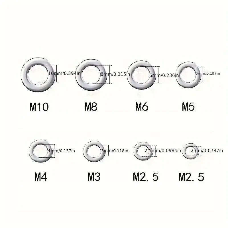 80pcs Stainless Steel Flat Washers Assortment Kit