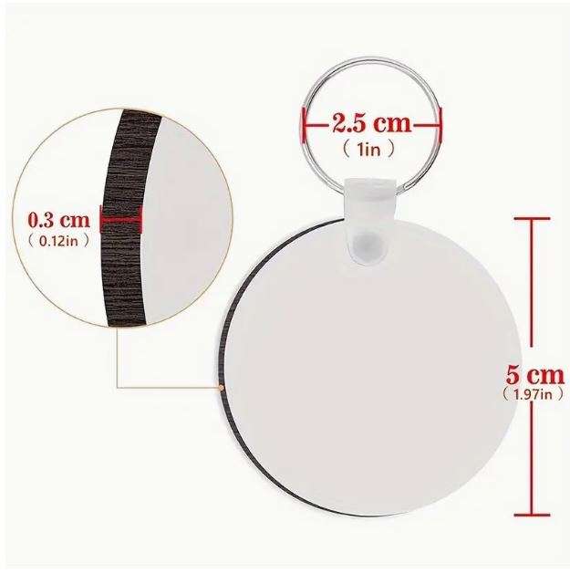 25PCS DIY Thermal Sublimation Blank Density Board Pendant Keychain