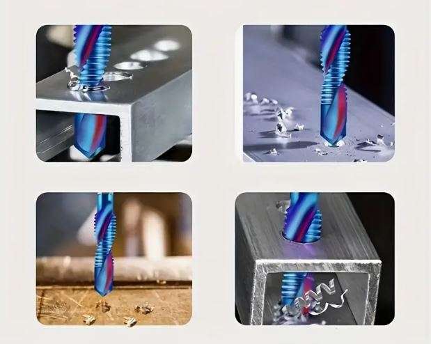 6pcs Titanium Plated Hex Shank HSS Screw Thread Metric Tap Drill Bits