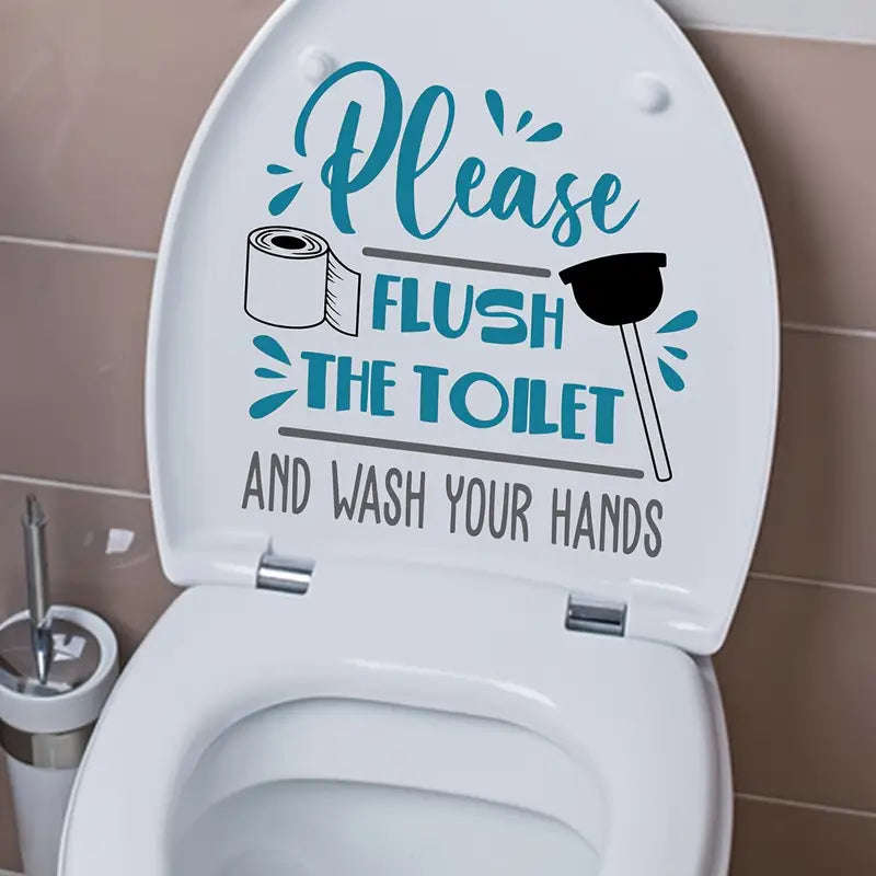 1pc Flush The Toilet Slogan Decal Sticker