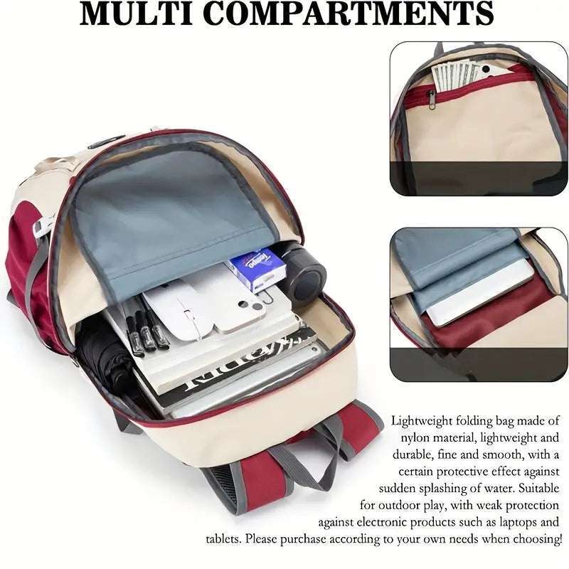 1pc Double Shoulder Backpack Multifunctional Large Capacity Travel Bag