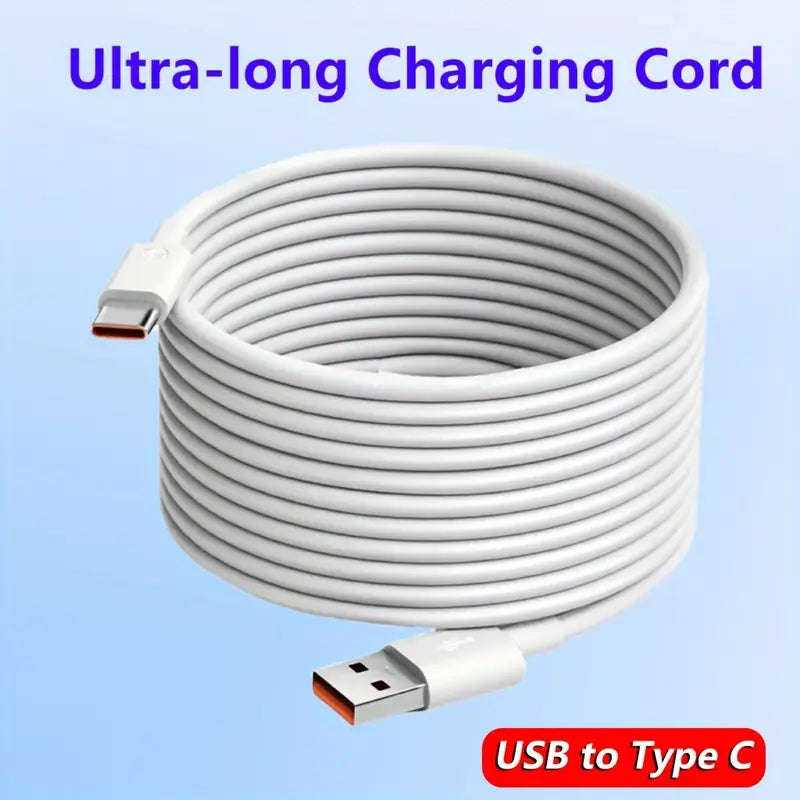Extra Long 10Meter USB-C Fast Charging Cable for Samsung Xiaomi Huawei Honor OPPO VIVO Oneplus