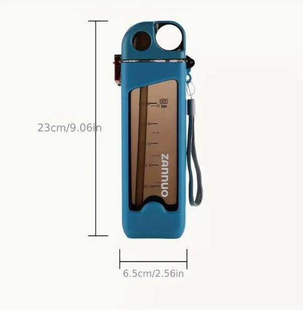 BPA-Free 12oz Square Leakproof Water Bottle with Straw