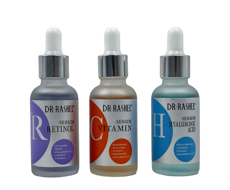 Dr Rashel Face Serums Set- Vitamin C, Hyaluronic Acid & Retinol