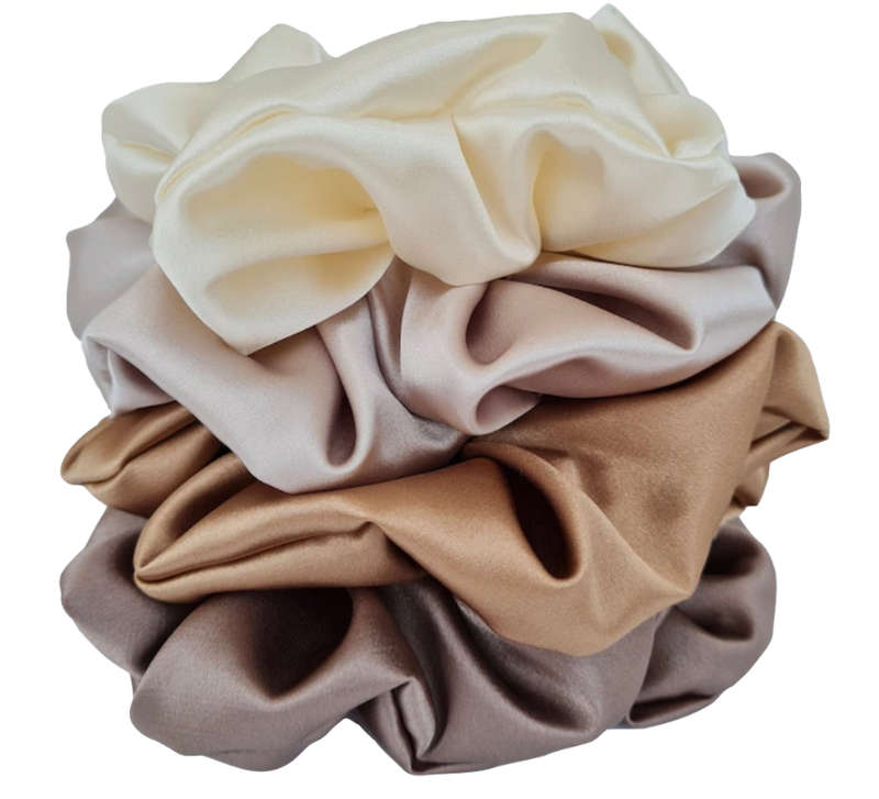 Scrunchies For Hair- Set of 4 Silky Satin