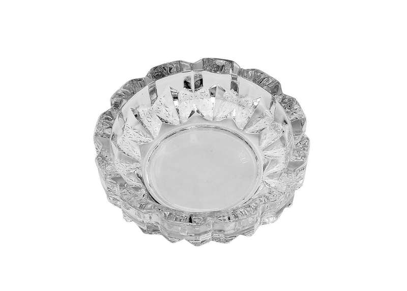 Crystal Clear Heavy Glass Ashtray Round