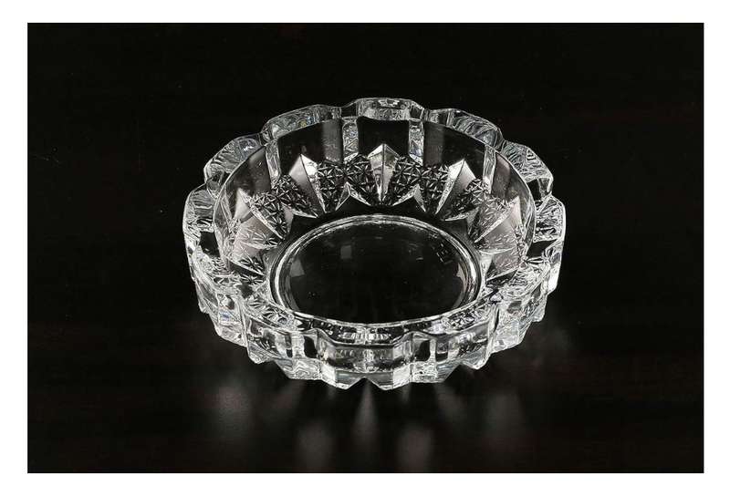 Crystal Clear Heavy Glass Ashtray Round