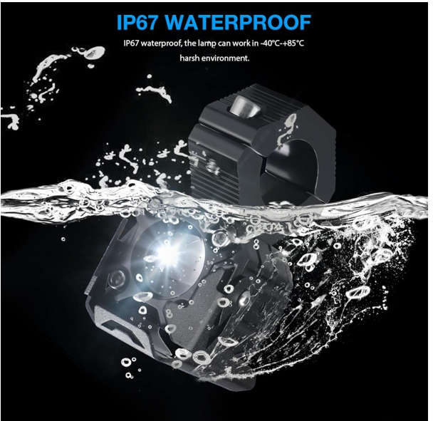 Motorcycle LED Spotlight Dual Lense Set