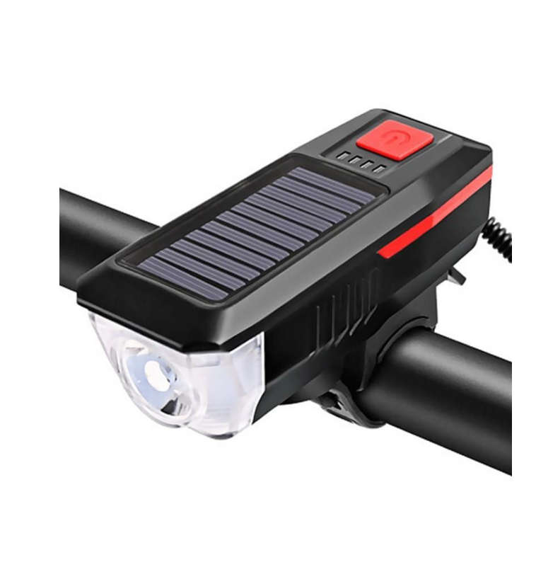 Solar / USB Rechargeable Flashlight Bike With Horn