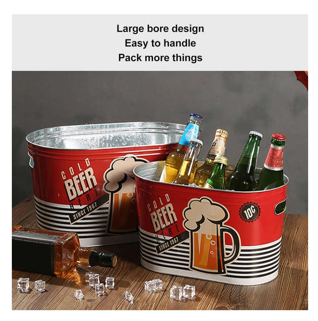 Red, White Iron Beverage Tubs