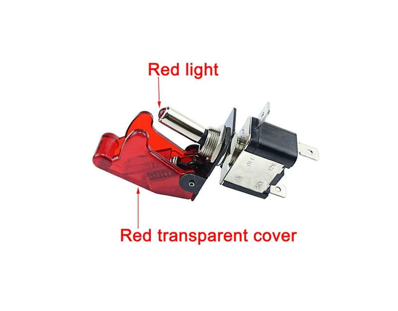 Red Led Toggle Switch, Safety Aircraft Flip Up Cover Guard Red