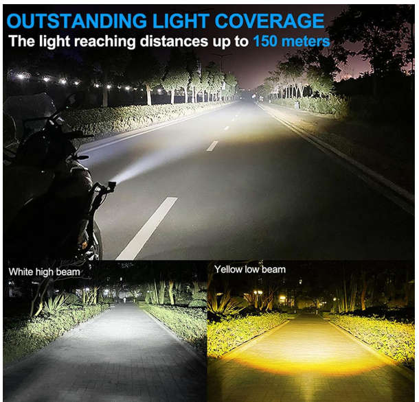 Motorcycle LED Spotlight Dual Lense Set