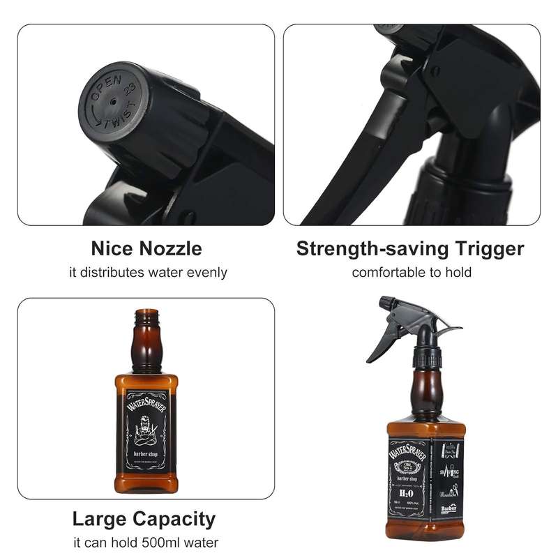 Barber Water Sprayer Bottle 500ml Brown