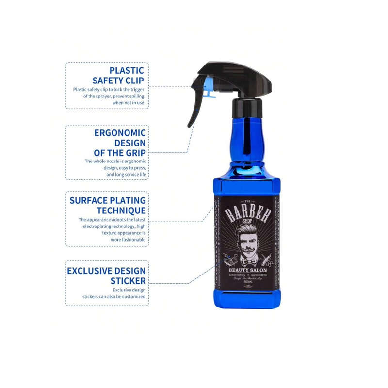 Barber Water Sprayer Bottle 500ml Blue