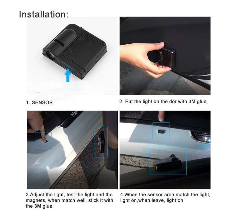 Mercedes Wireless LED Car Door Projector Logo Light