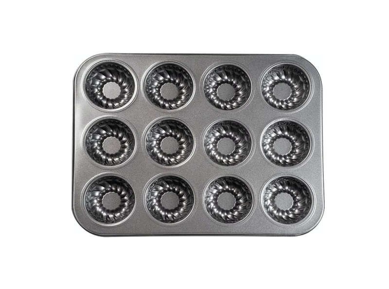 12 Hole Spiral Design Non Stick Muffin Pan