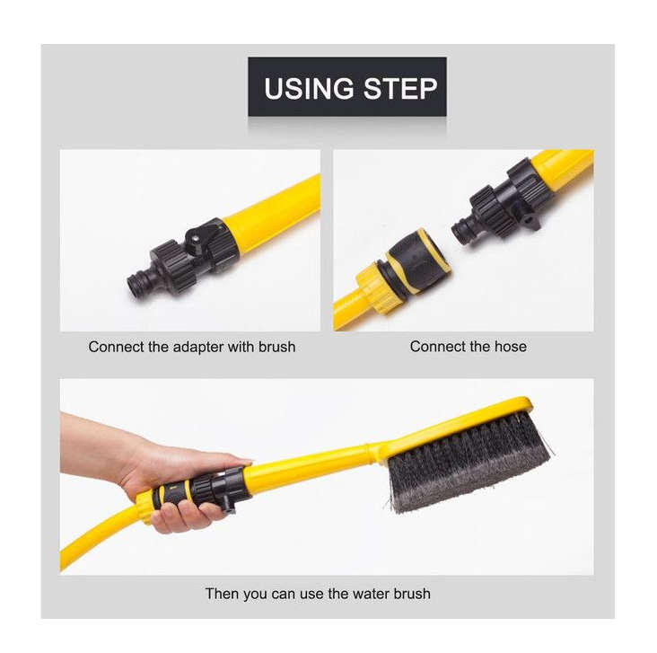 Car Cleaning Brush With Hose Adapter