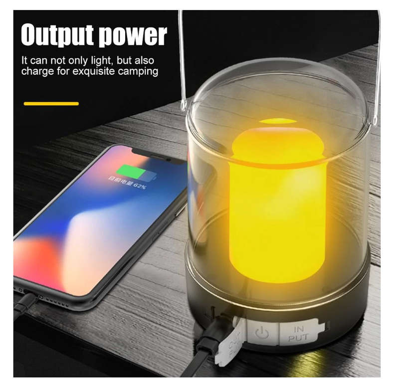 Portable Tent Hanging Lamp 3 Modes Rechargeable Camping Lantern