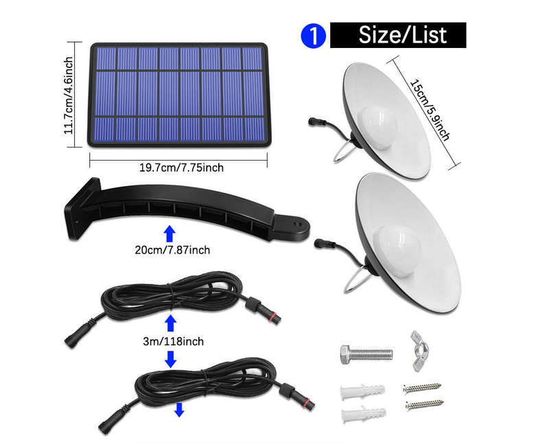 Solar LED Indoor and Outdoor Double Lights with Panel and Remote