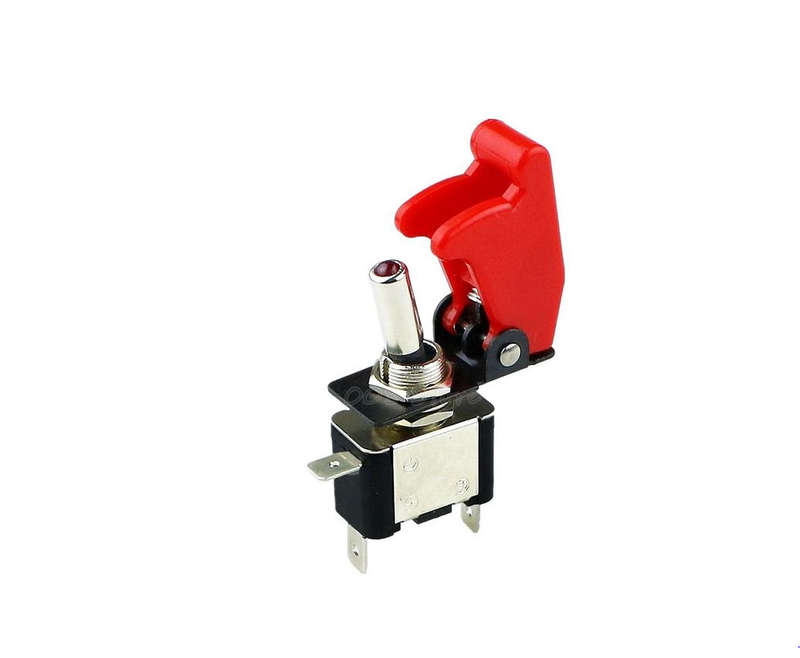 Red Led Toggle Switch, Safety Aircraft Flip Up Cover Guard Red