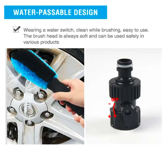 Flow Thru Alloy Wheel Brush