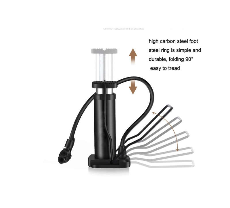 Preset Pressure Mini Foot Pump Tire Inflator with Pressure Gauge