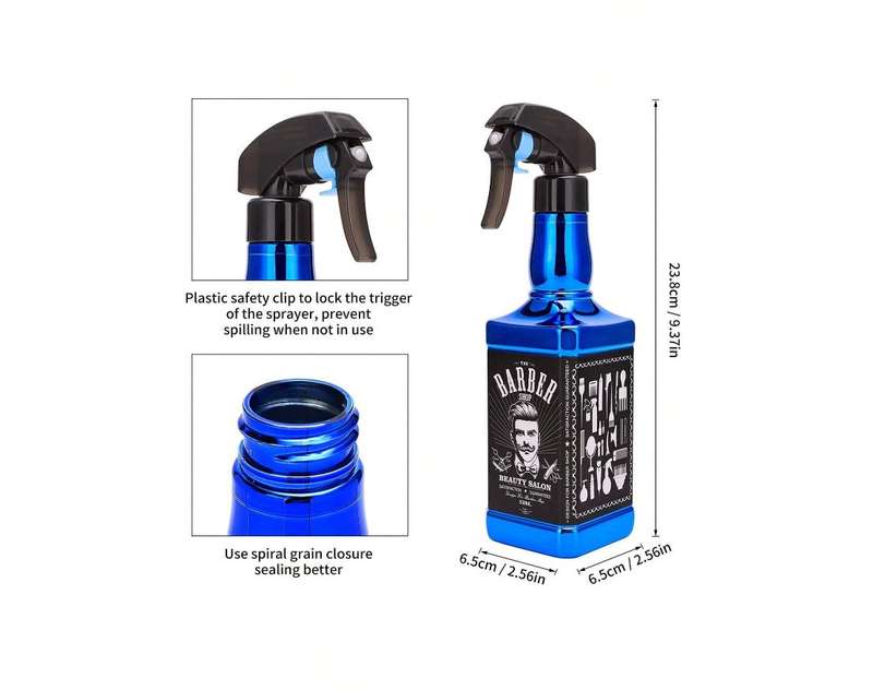 Barber Water Sprayer Bottle 500ml Blue