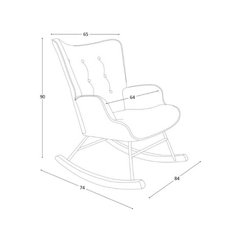 Alysah Rocking Chair Charcoal Grey