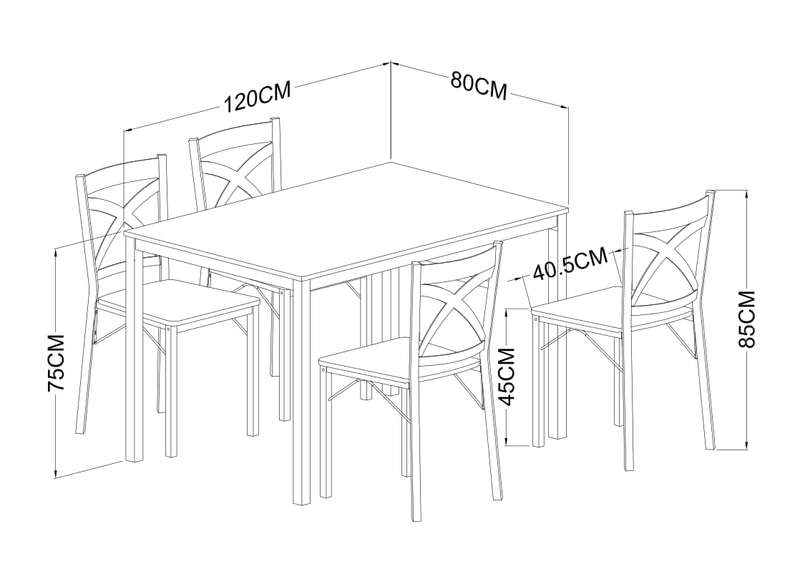 Samantha 5pc Dining set