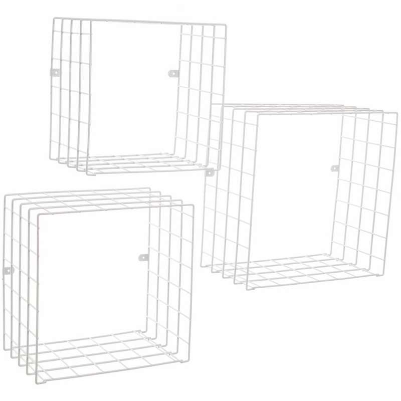 Set of 3 steel cubes White