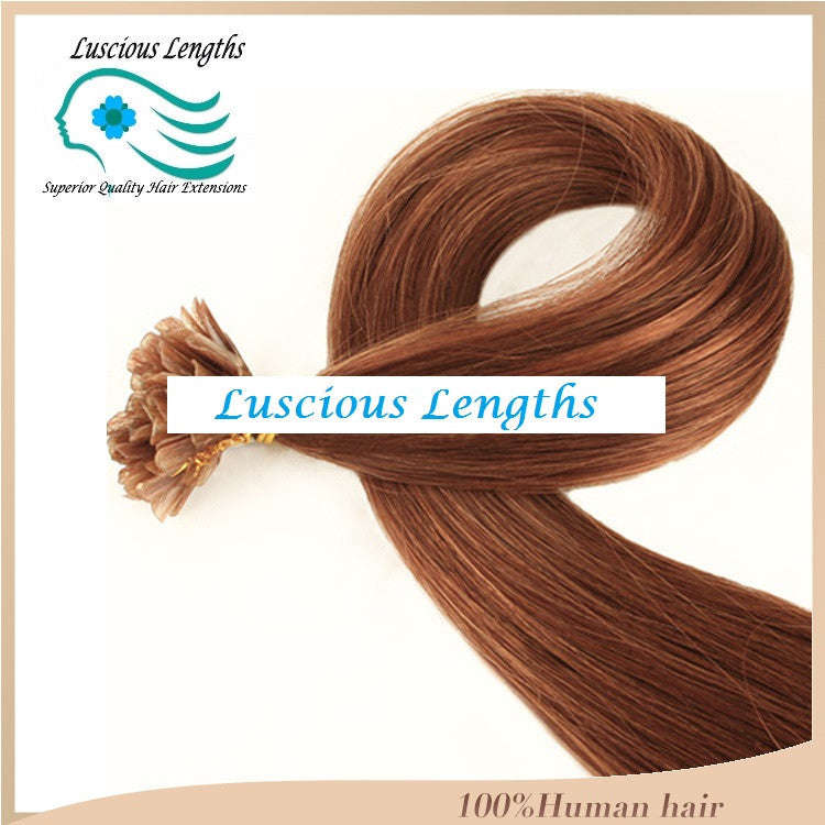 Hair extensions - U-tip, 6A grade 100% Human Remy straight hair dark colours - 16' / Straight