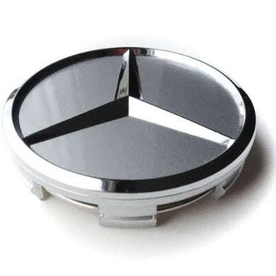 Mercedes Centre Wheel Hub Cap 75mm - Single Chrome - Silver