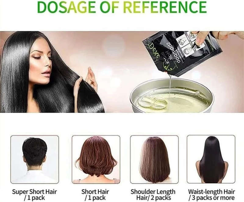 Dexe Black Hair Shampoo Dye (25ml x 10), Black