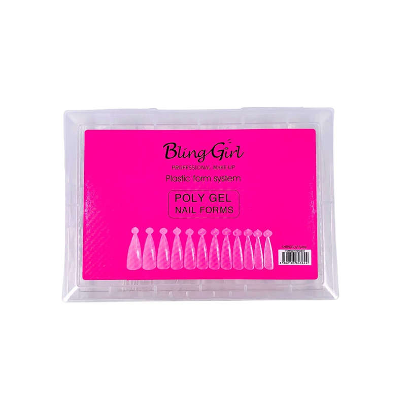 Bling Girl Poly Gel Stiletto Dual Nail Forms 120pc and 12 sizes