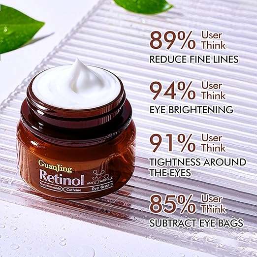 GuanJing Retinol Anti Aging Eye Cream Anti-Wrinkles Bags Dark Circles Removal Retinol Eye Cream F...